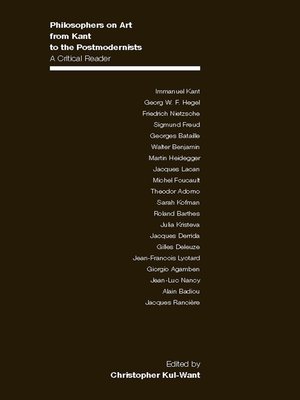 cover image of Philosophers on Art from Kant to the Postmodernists